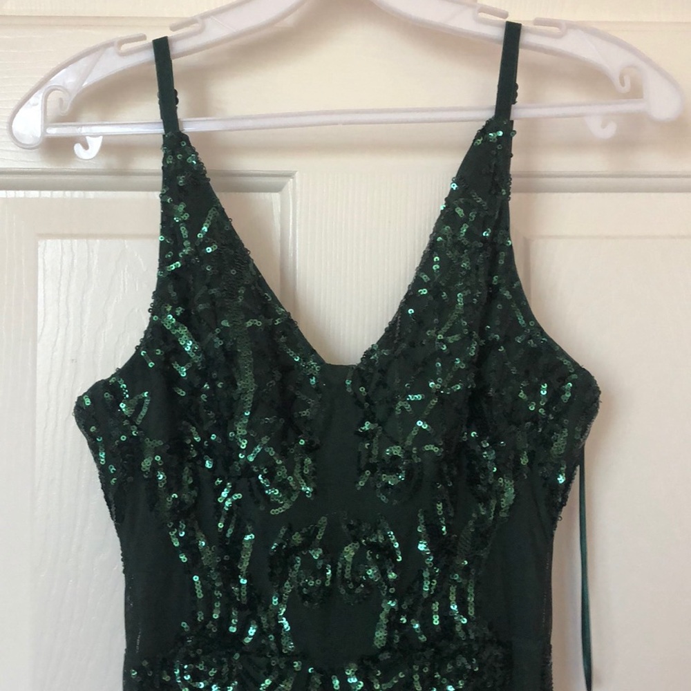emerald green mermaid prom dress - Picture 2 of 4